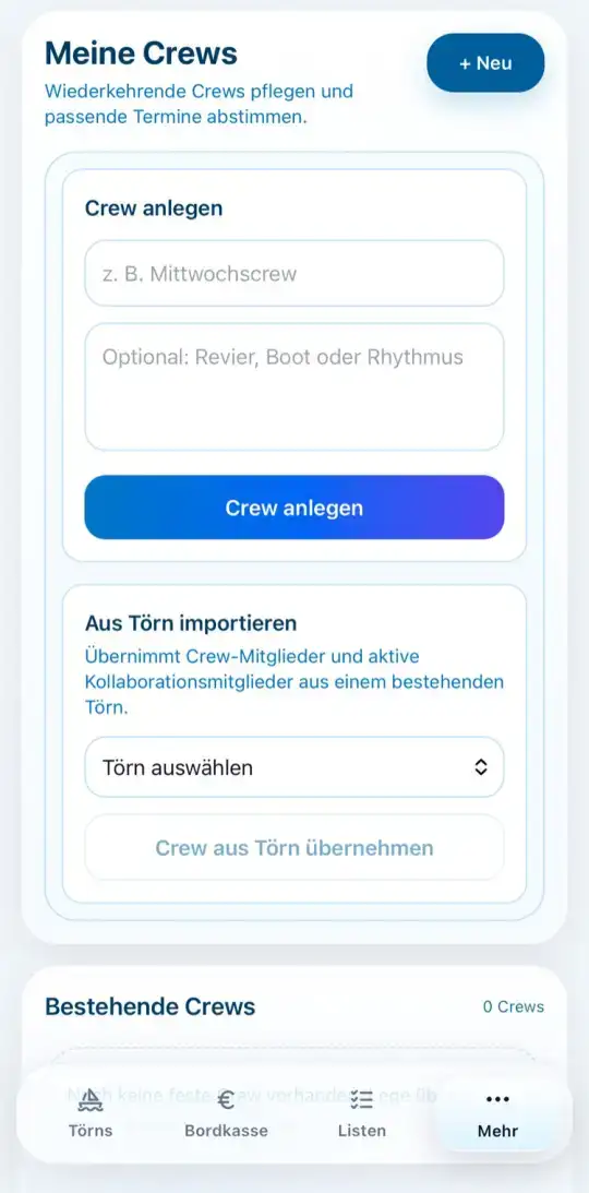 Crew anlegen