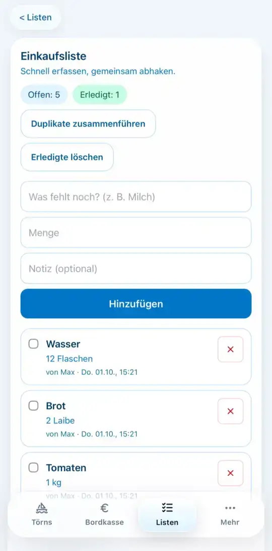 Einkaufsliste