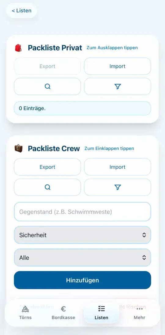 Packlisten