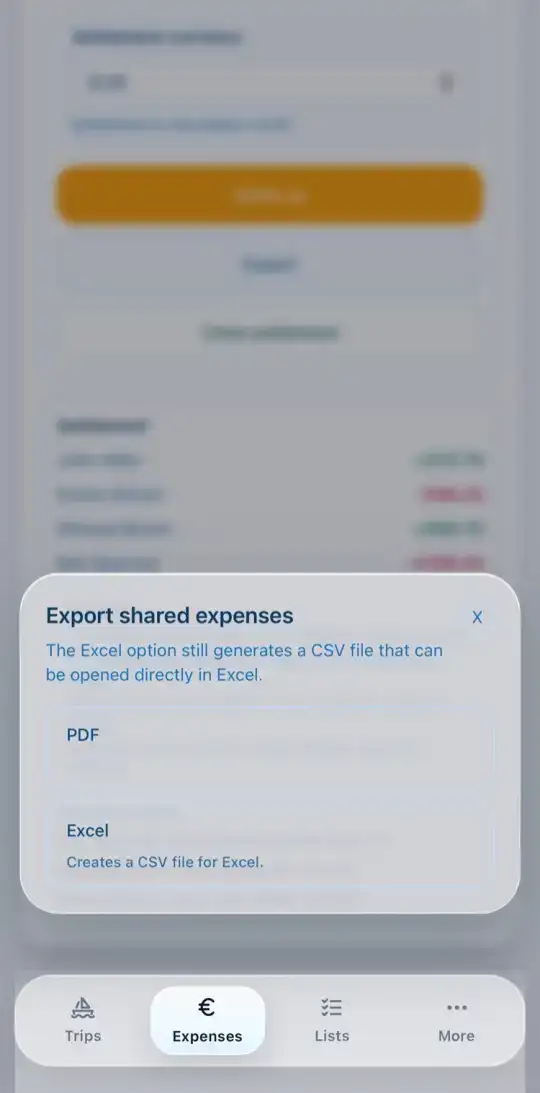 Exporter la caisse
